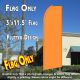 Solid NEON ORANGE Flutter Feather Banner Flag (11.5 x 3 Feet)