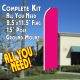 Solid MAGENTA Flutter Feather Banner Flag Kit (Flag, Pole, & Ground Mt)