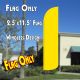 Solid YELLOW Windless Polyknit Feather Flag (2.5 x 11.5 feet)