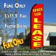 SPACE FOR LEASE (Red) Flutter Feather Banner Flag (11.5 x 3 Feet)