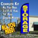 Storage (Blue/Yellow) Windless Feather Banner Flag Kit (Flag, Pole, & Ground Mt)