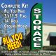 STORAGE (Green) Flutter Feather Banner Flag Kit (Flag, Pole, & Ground Mt)