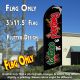 TATTOO/PIERCING (Red/Green) Flutter Feather Banner Flag (11.5 x 3 Feet)