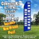 UNDER NEW MANAGEMENT blue white flutter feather flag