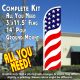 US Flag Pattern (Waves) Windless Feather Banner Flag Kit (Flag, Pole, & Ground Mt)