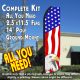 USA AMERICAN EAGLE Flutter Feather Banner Flag Kit (Flag, Pole, & Ground Mt)