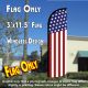 USA FLAG (Pattern/Vertical) Windless Polyknit Feather Flag (3 x 11.5 feet)