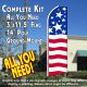 USA PRIDE Flutter Feather Banner Flag Kit (Flag, Pole, & Ground Mt)