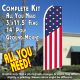 USA STARS AND STRIPES (Flag Pattern) Flutter Feather Banner Flag Kit (Flag, Pole, & Ground Mt)