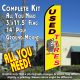 USED TIRES (Yellow) Flutter Feather Banner Flag Kit (Flag, Pole, & Ground Mt)