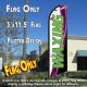 WAXING (White) Flutter Feather Banner Flag (11.5 x 3 Feet)