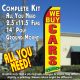 WE BUY CARS (Yellow/Red) Flutter Feather Banner Flag Kit (Flag, Pole, & Ground Mt)