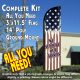 We Support Our Troops (Vintage) Windless Feather Banner Flag Kit (Flag, Pole, & Ground Mt)