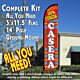 100% Comida Casera Windless Feather Banner Flag Kit (Flag, Pole, & Ground Mt)