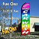 100% HAND CAR WASH (Multi-colored) Flutter Feather Banner Flag (11.5 x 3 Feet)