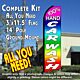100% HAND CAR WASH (Multi-colored) Flutter Feather Banner Flag Kit (Flag, Pole, & Ground Mt)