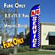 A/C SERVICE (Blue/Checkered) Windless Polyknit Feather Flag (2.5 x 11.5 feet)