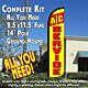 A/C SERVICE (Red/Yellow) Windless Feather Banner Flag Kit (Flag, Pole, & Ground Mt)