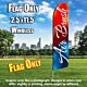 AIR BRUSH red blue cursive flutter flag