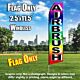 AIR BRUSH rainbow colored black flutter flag
