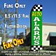 AUTO ALARMS (Green/Checkered) Flutter Polyknit Feather Flag (11.5 x 2.5 feet)