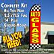 AUTO GLASS (Red/Checkered) Flutter Feather Banner Flag Kit (Flag, Pole, & Ground Mt)