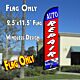 AUTO REPAIR (Blue/Red) Windless Polyknit Feather Flag (2.5 x 11.5 feet)