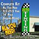 AUTO TINTING (Green/Checkered) Flutter Feather Banner Flag Kit (Flag, Pole, & Ground Mt)