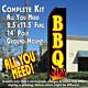 BBQ (Black/Yellow/Flames) Flutter Feather Banner Flag Kit (Flag, Pole, & Ground Mt)