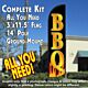 BBQ Windless Feather Banner Flag Kit (Flag, Pole, & Ground Mt)