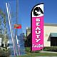 BEAUTY SALON (White/Pink) Windless-Style Feather Flag Bundle 14' OR Replacement Flag Only 11.5' 