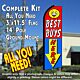 BEST BUYS HERE (Red/Blue) Flutter Feather Banner Flag Kit (Flag, Pole, & Ground Mt)