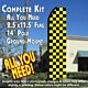 Checkered BLACK/YELLOW Flutter Feather Banner Flag Kit (Flag, Pole, & Ground Mt)