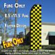 Checkered BLACK/YELLOW Flutter Polyknit Feather Flag (11.5 x 2.5 feet)