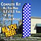 Checkered BLUE/WHITE Flutter Feather Banner Flag Kit (Flag, Pole, & Ground Mt)