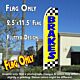 BRAKES (Yellow/Checkered) Flutter Feather Banner Flag (11.5 x 2.5 Feet)