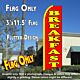BREAKFAST (Red/Yellow) Flutter Feather Banner Flag (11.5 x 3 Feet)