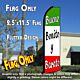 BUENO BONITO Y BARATO (Green/White/Red) Flutter Polyknit Feather Flag (11.5 x 2.5 feet)