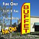 BUFFET (Yellow) Flutter Feather Banner Flag (11.5 x 3 Feet)