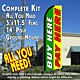 BUY HERE PAY HERE (Green/Yellow) Flutter Feather Banner Flag Kit (Flag, Pole, & Ground Mt)