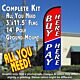 BUY HERE PAY HERE Windless Feather Banner Flag Kit (Flag, Pole, & Ground Mt)