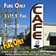 CAFE (White) Flutter Feather Banner Flag (11.5 x 3 Feet)