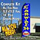 CAR WASH (Blue/Yellow) Flutter Feather Banner Flag Kit (Flag, Pole, & Ground Mt)