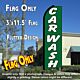 CAR WASH (Green/White) Flutter Feather Banner Flag (11.5 x 3 Feet)