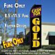 CASH FOR GOLD (Black/Gold) Flutter Polyknit Feather Flag (11.5 x 2.5 feet)