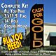 CASH FOR GOLD (Black) Flutter Feather Banner Flag Kit (Flag, Pole, & Ground Mt)