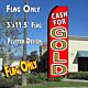 CASH FOR GOLD (Red) Flutter Feather Banner Flag (11.5 x 3 Feet)