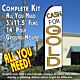 CASH FOR GOLD (White) Flutter Feather Banner Flag Kit (Flag, Pole, & Ground Mt)