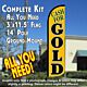 Cash for Gold (Yellow/Black) Windless Feather Banner Flag Kit (Flag, Pole, & Ground Mt)