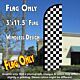 Checkered BLACK/WHITE Windless Polyknit Feather Flag (3 x 11.5 feet)